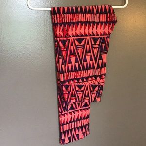 LuLaRoe TC leggings (peach, purple, red, & black)